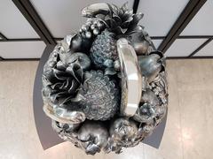 Jarrón centro de mesa Triunfo Frutal de plata de ley italiana del siglo XX