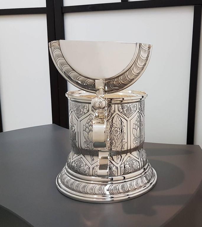 Other 20th century Italian Sterling Silver Tankard german revival. Made in Italy For Sale
