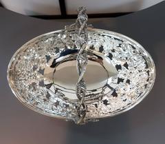 20th Century Sterling Italian Silver Basket. Handicrafts made in Italy