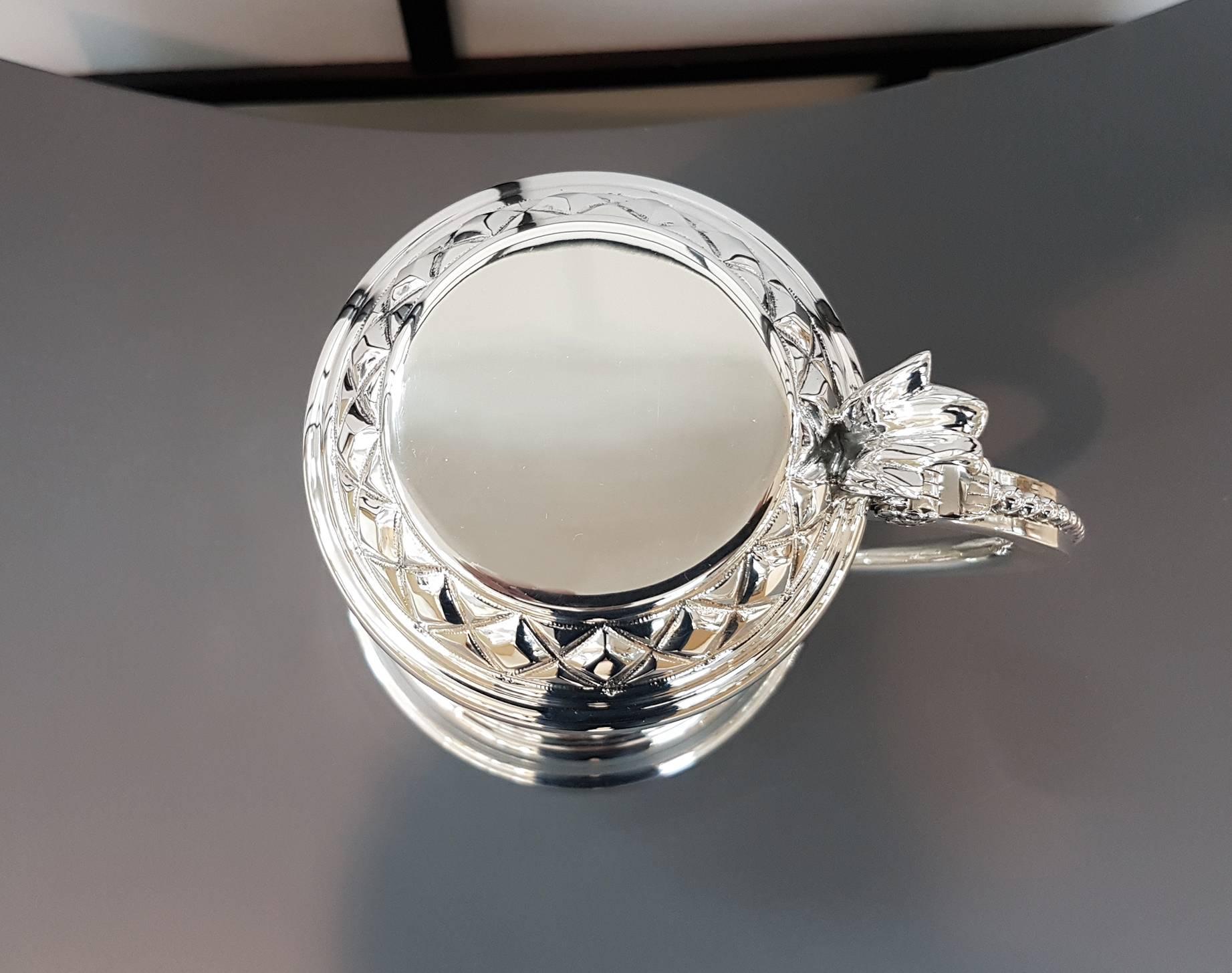 20th Century Italian Silver Tarkard, worked as Italian artisan tradition For Sale 9