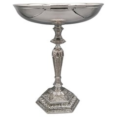 Italienisches Silbergeschirr des 20. Jahrhunderts. Runde, glatte Schale. Empire-Stil wiederbelebt