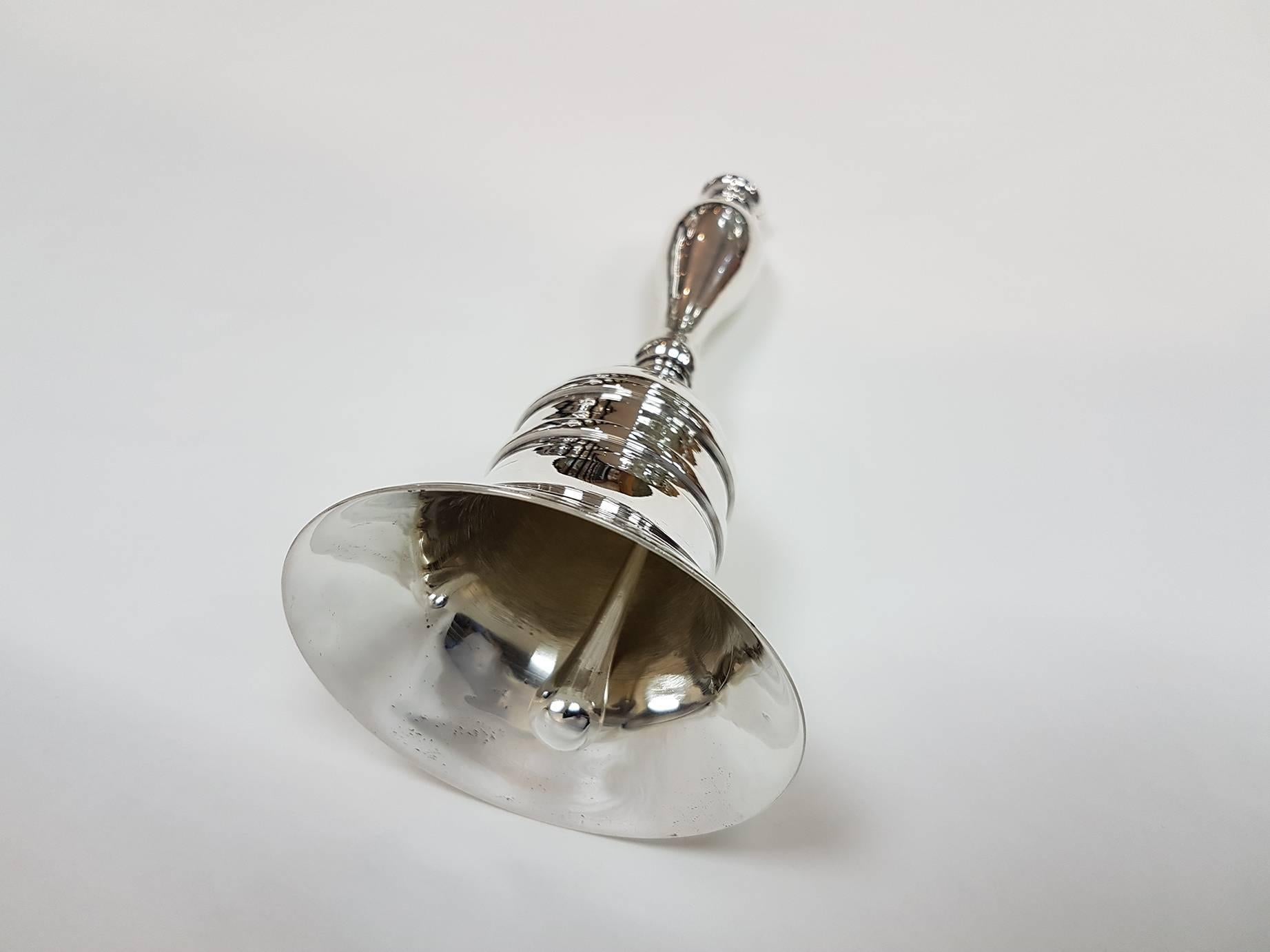 20th Century Italian Sterling Silver Table Bell In Excellent Condition In VALENZA, IT