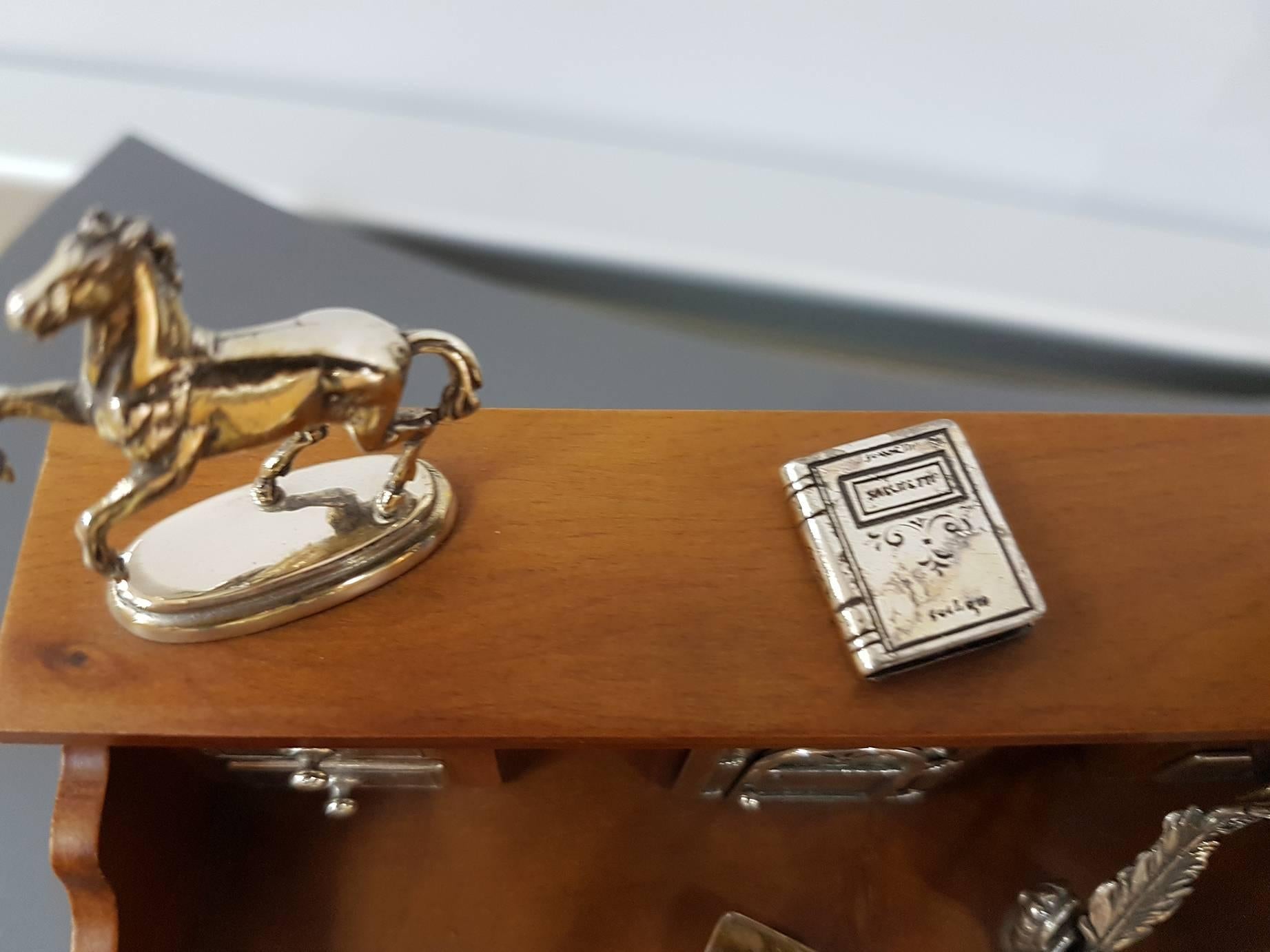 20th Century Sterling Silver Writing Desk Miniature 2