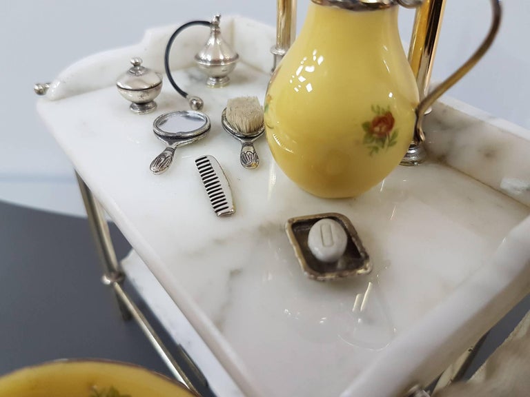 20th Century Italian Sterling Silver - Marble Miniature 