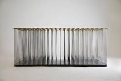 Dischi Coffee or Cocktail Table, Made from Brass and Stainless Steel Base