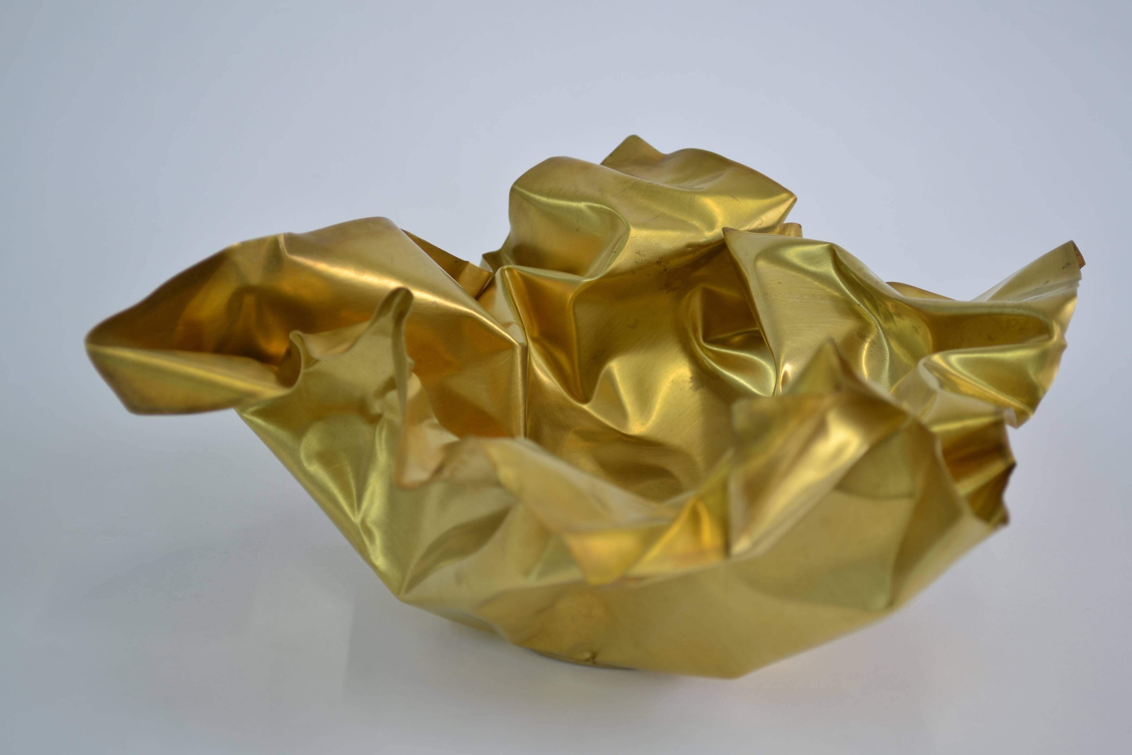 Modern 24 Karat Gold Paper Bowl For Sale
