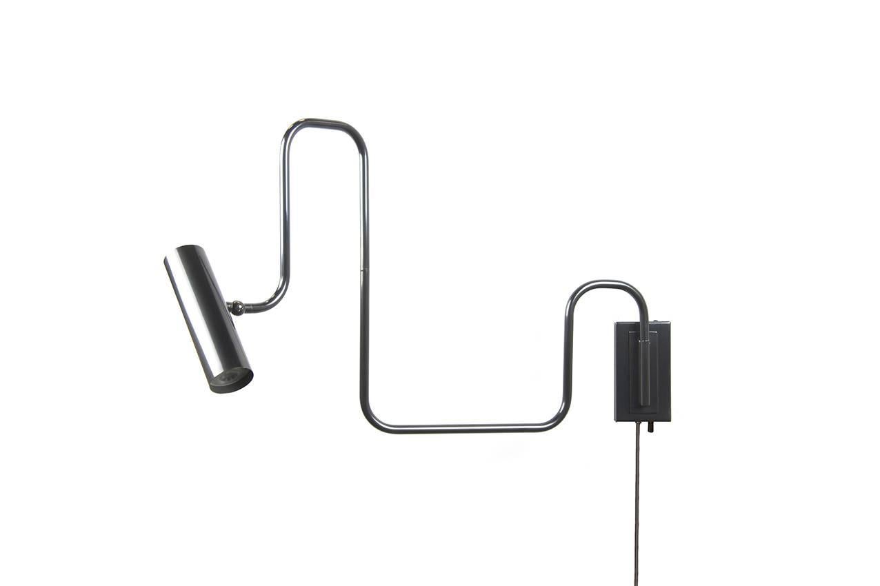 Lampada da parete singola Pivot con bracci articolati in ottone in vendita 7