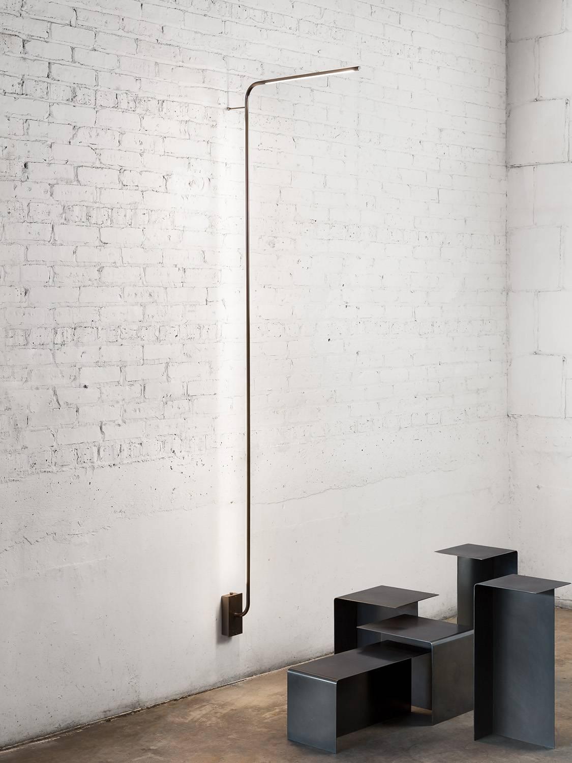 XXIe siècle et contemporain Modular T Tables for Cocktail and Coffee Table, Made of Darkened Stainless Steel en vente