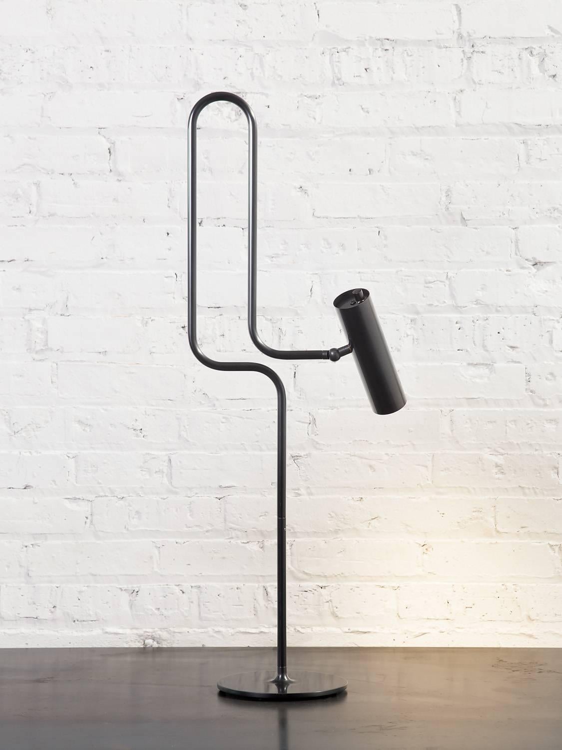 Modern Pivot LED Desk or Table Lamp with Articulating Arms in Patinated Brass For Sale