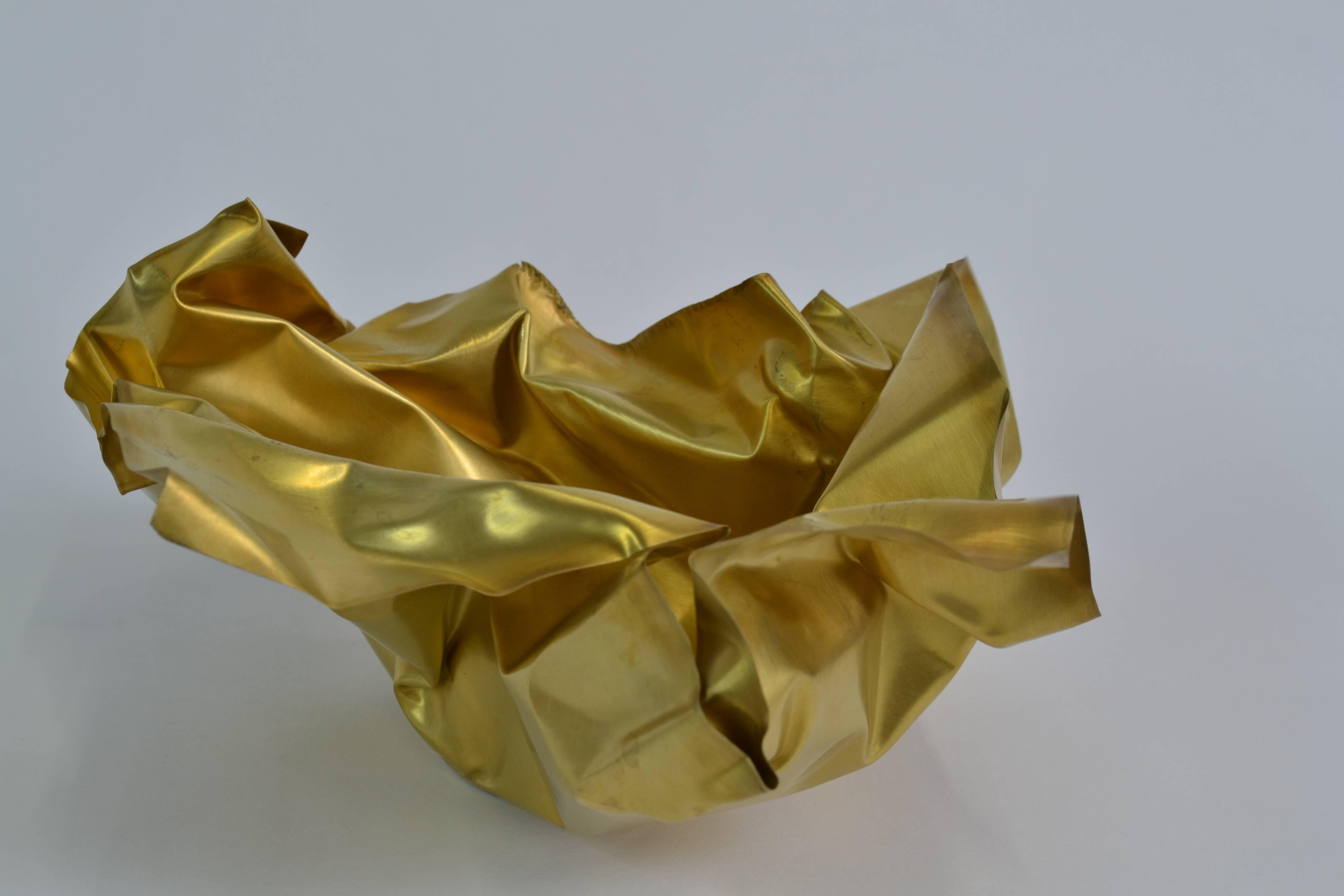 Contemporary 24 Karat Gold Paper Bowl For Sale