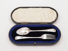 20th Century Victorian Silver Cased Christening Set
