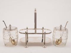 20th Century Preserve Pots in Caddy, circa 1930