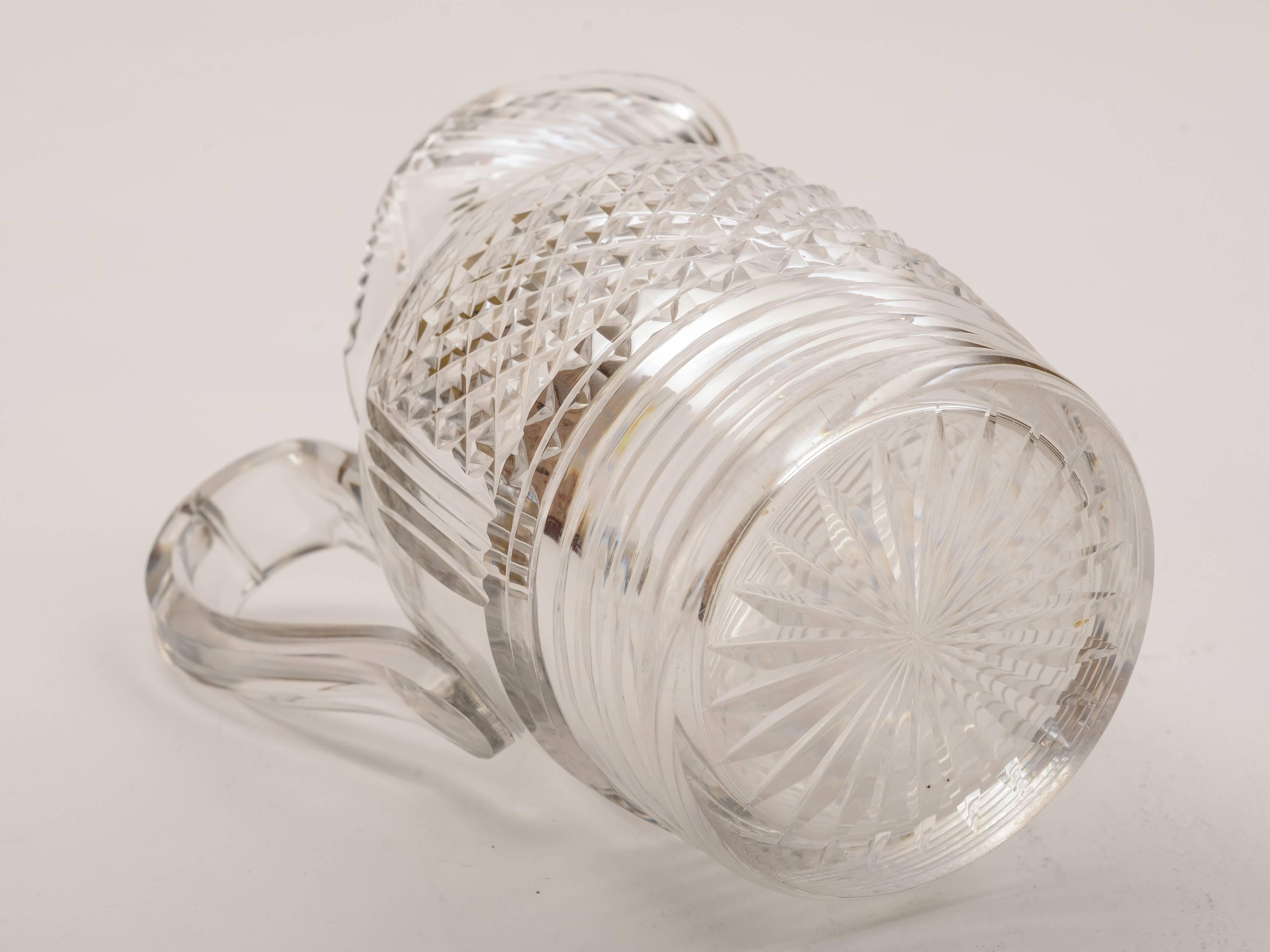 Early Victorian 19th Century Cut Glass Water Jug