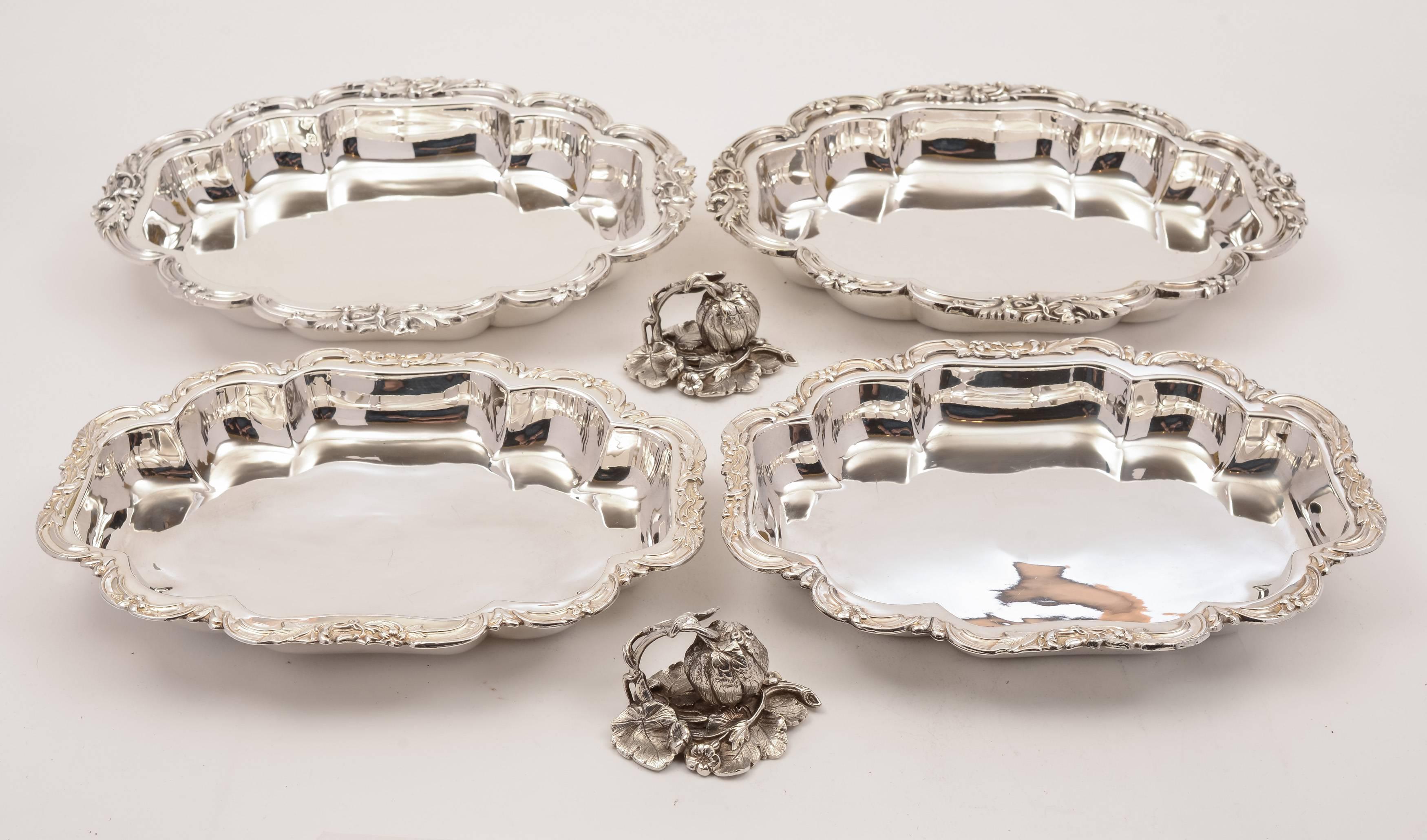 British Pair of 19th Century Victorian Silver Plated Entree Dishes