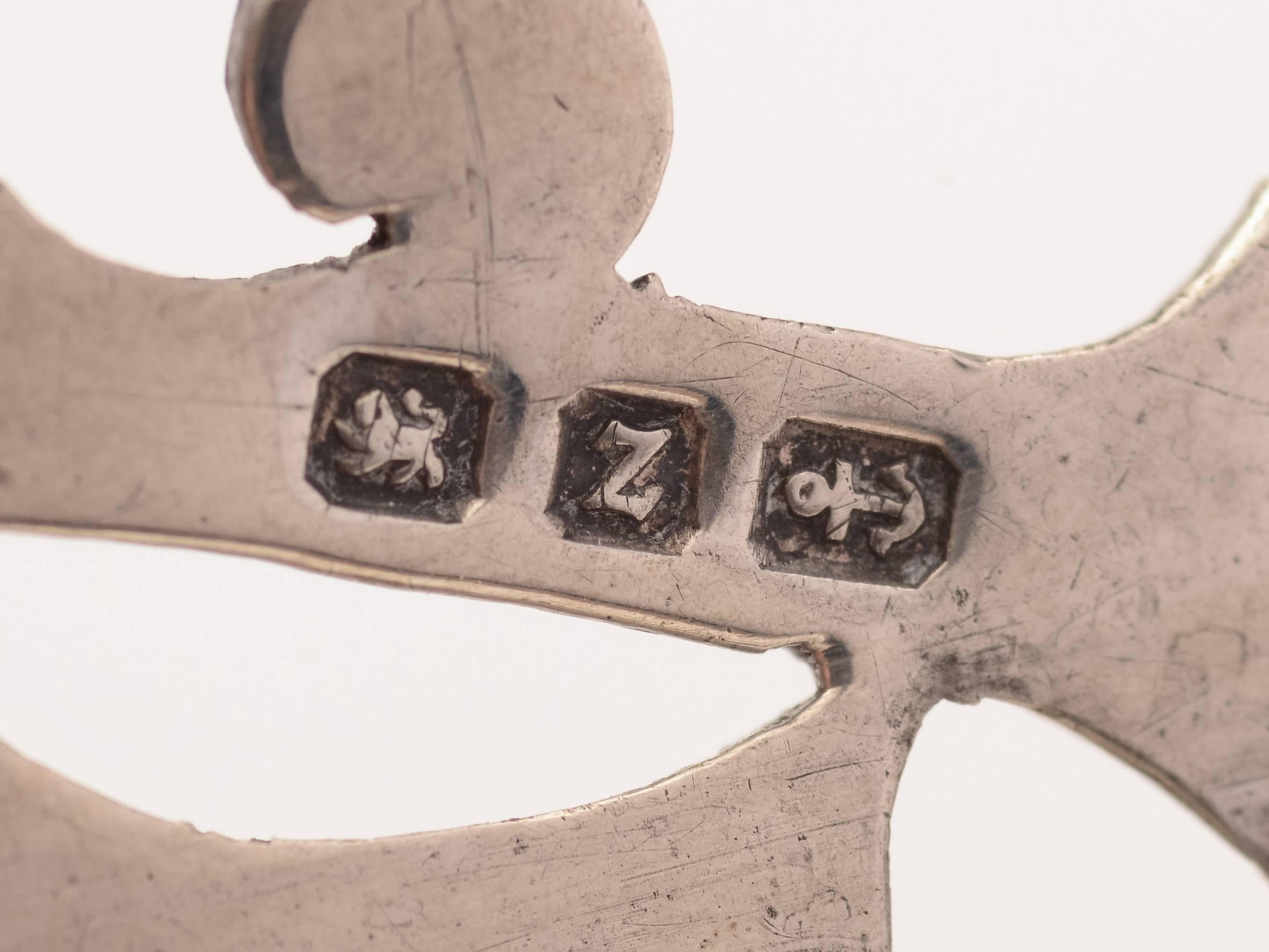 English 19th Century Victorian Silver Nurse's Buckle