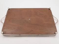 19th Century Victorian Oak and Silver Plated Gallery Tray