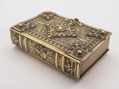 19th Century Scottish Brass Novelty Book-Shaped Cigar Box
