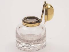 19th Century Victorian Glass and Brass Betjemann's Partners Inkpot