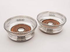 19th Century Pair of Victorian Silver Plated Elkington Coasters