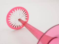 Matched Pair of 19th Century Cranberry and Clear Cut-Glass Bud Vases