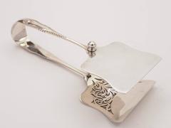 19th Century Victorian Silver Plated Serving Tongs