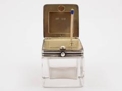 19th Century Victorian Travelling Silver and Glass Vesta Box