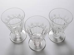 Set of three 19th Century Cut-Glass Bucket Rummers