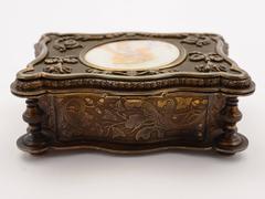 19th Century French Brass Jewelry Casket
