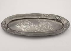 Large Kayserzinn Art Nouveau Pewter Platter, circa 1910