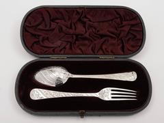 19th Century Victorian Silver Christening Set, London, 1884