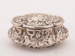 20th Century Edwardian Silver Pill Box, Birmingham 1902