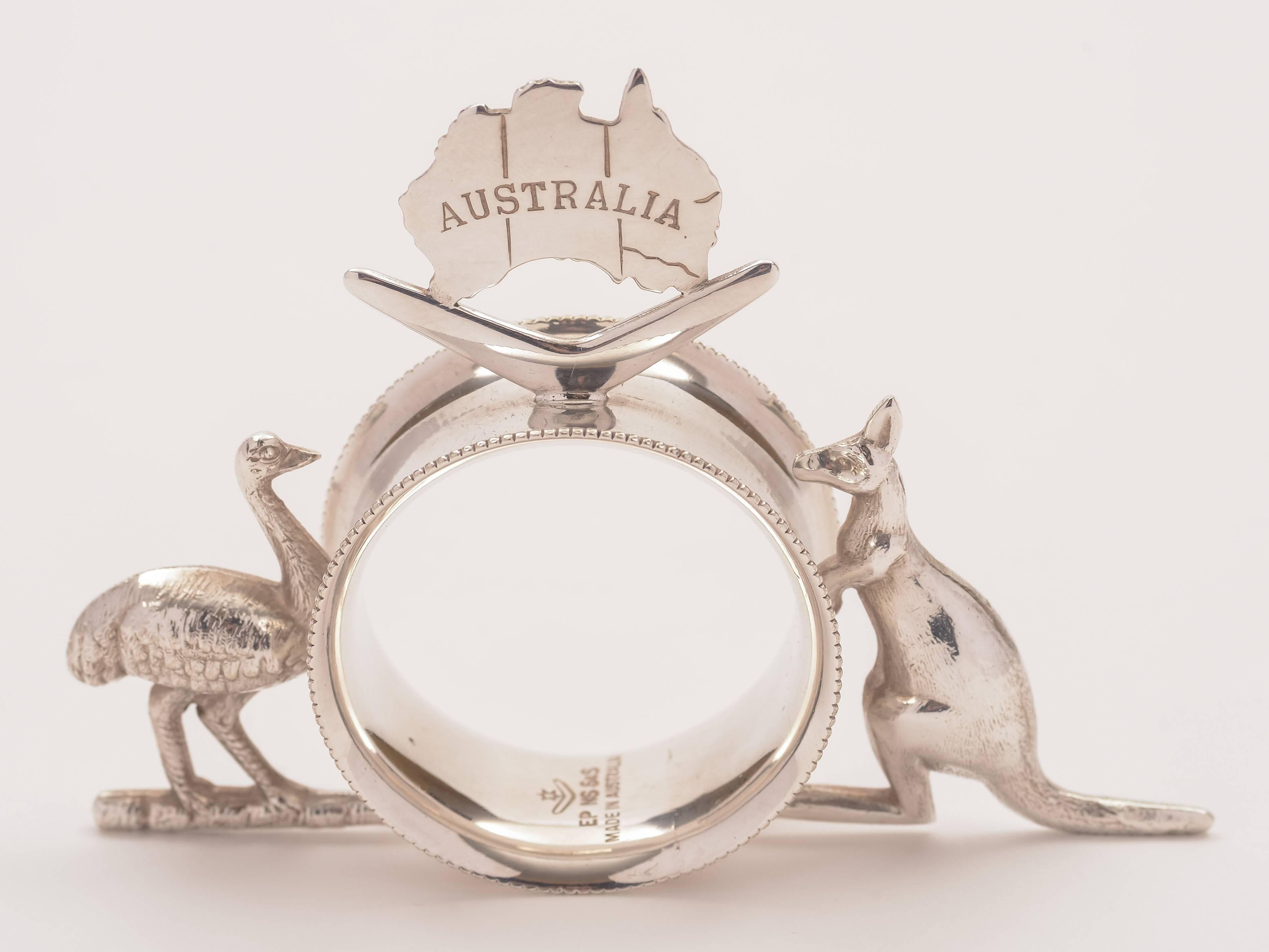 Early 20th Century 20th Century Australian Silver Plated Novelty Napkin Ring, circa 1910