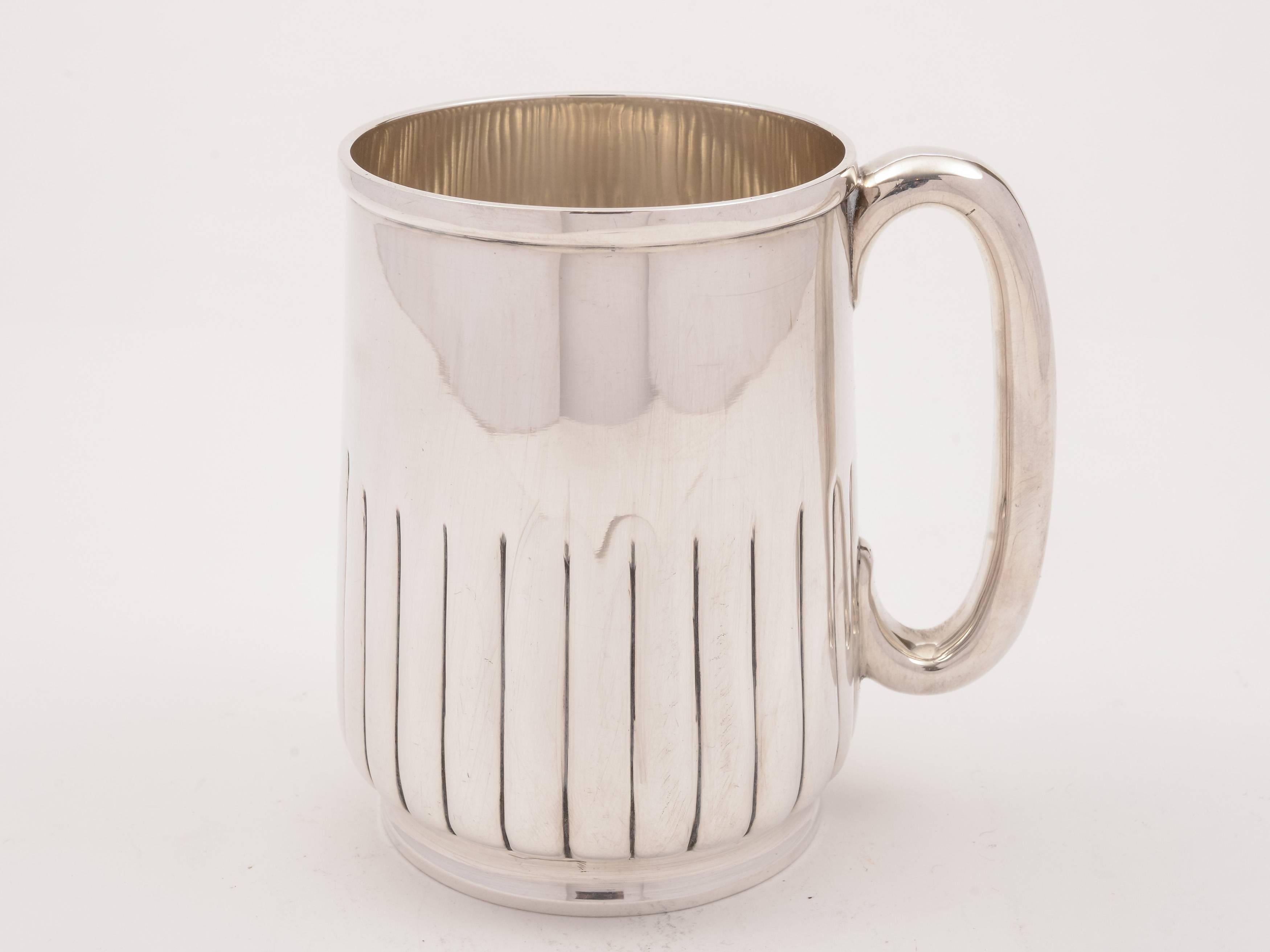 19th Century Victorian Silver Plated Pint Tankard, circa 1890 In Good Condition For Sale In Umberleigh, Devon