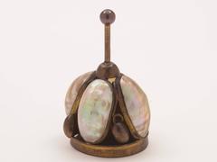 20th Century French Brass and Shell Table Bell, circa 1900