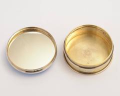Silver Pill Box with Blue Guilloche Enamel Top, Birmingham, 1923