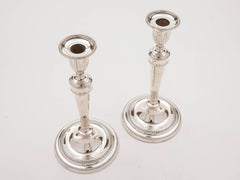 Pair of Tall Silver Candlesticks, London, 1912
