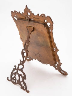 French Bronze or Brass and Enamel Mirror, circa 1880