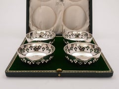 Cased Set of Four Silver Bon Bon Dishes, Birmingham, 1922