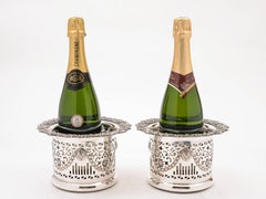 Pair of Victorian Silver Plated Champagne Coasters, circa 1880
