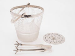 20th Century Glass and Silver Plated Ice Bucket, circa 1920
