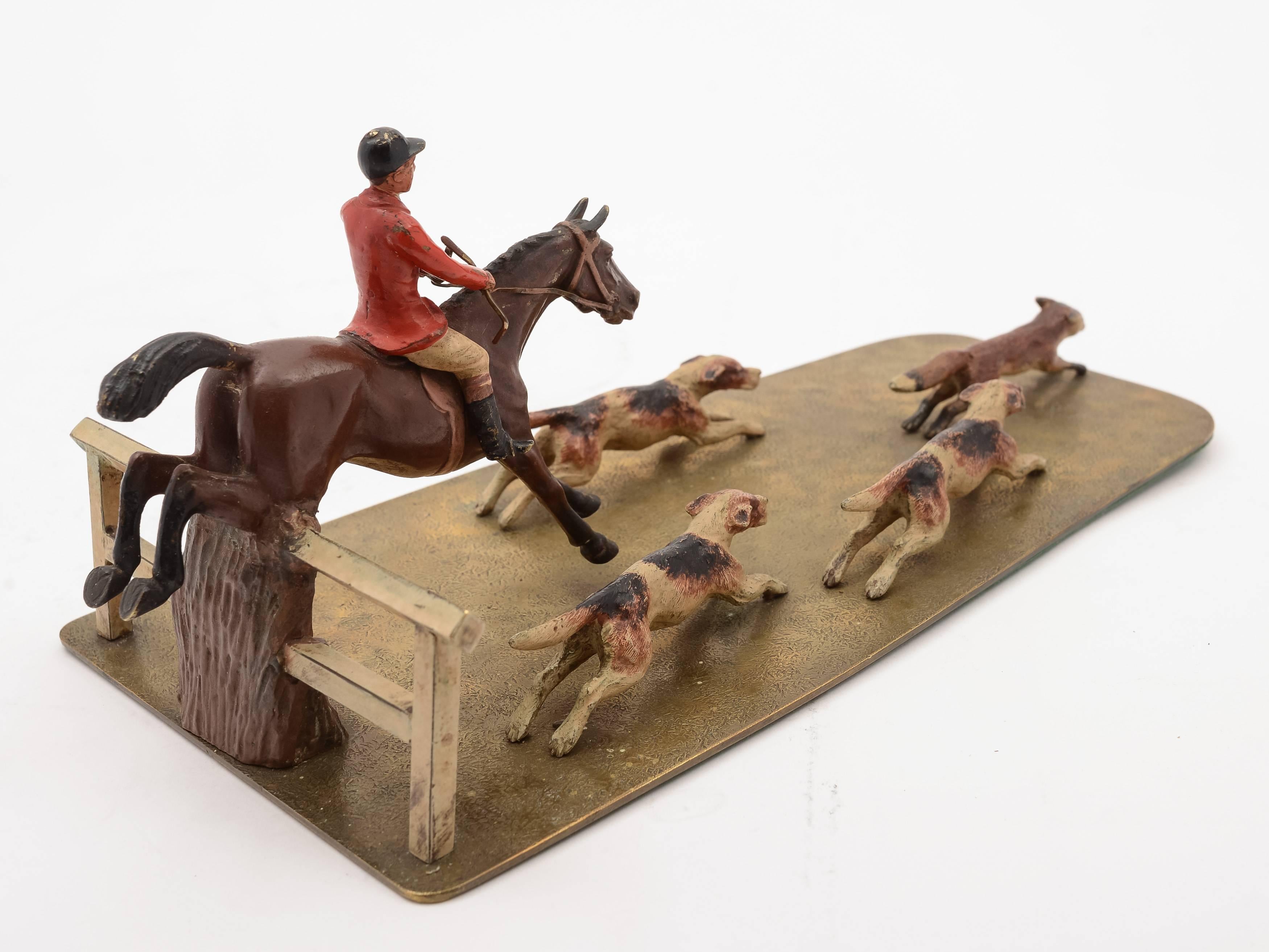 European Hunting Desk Ornament, circa 1900 In Good Condition For Sale In Umberleigh, Devon