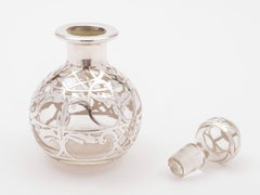 American Glass and Silver Overlay Scent Bottle, circa 1900