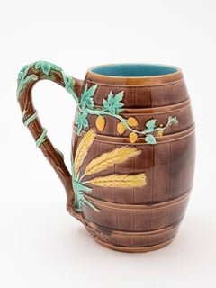 French Majolica Harvest Tankard, circa 1900
