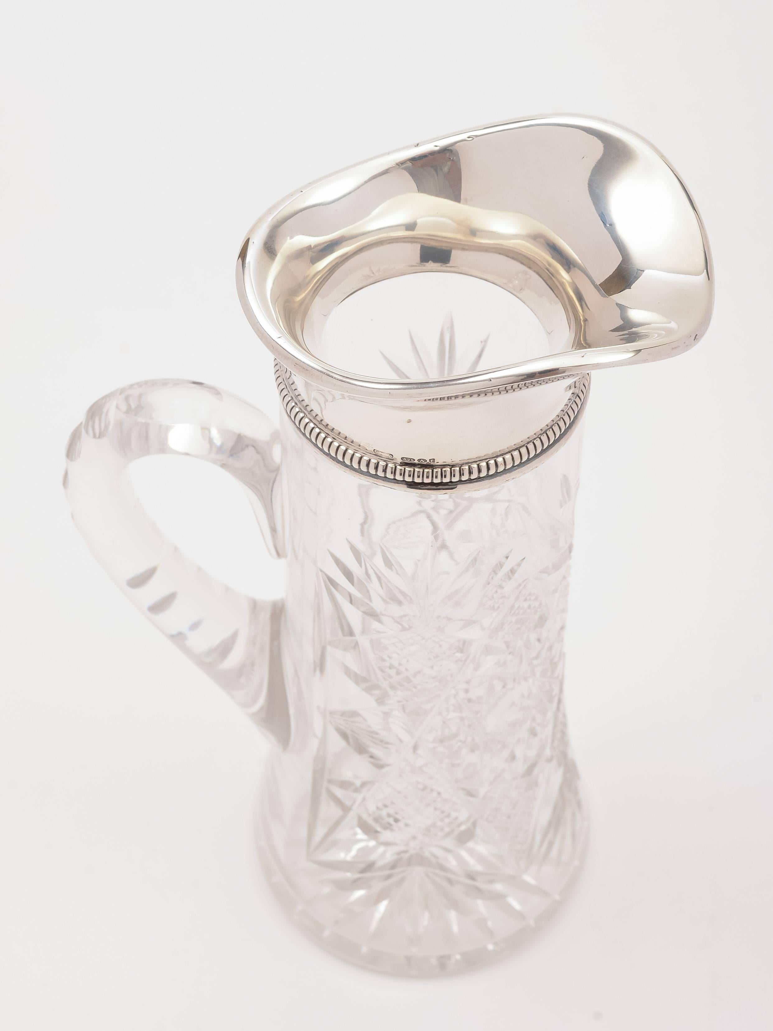 Edwardian American Silver Topped Jug or Pitcher, 1905 For Sale
