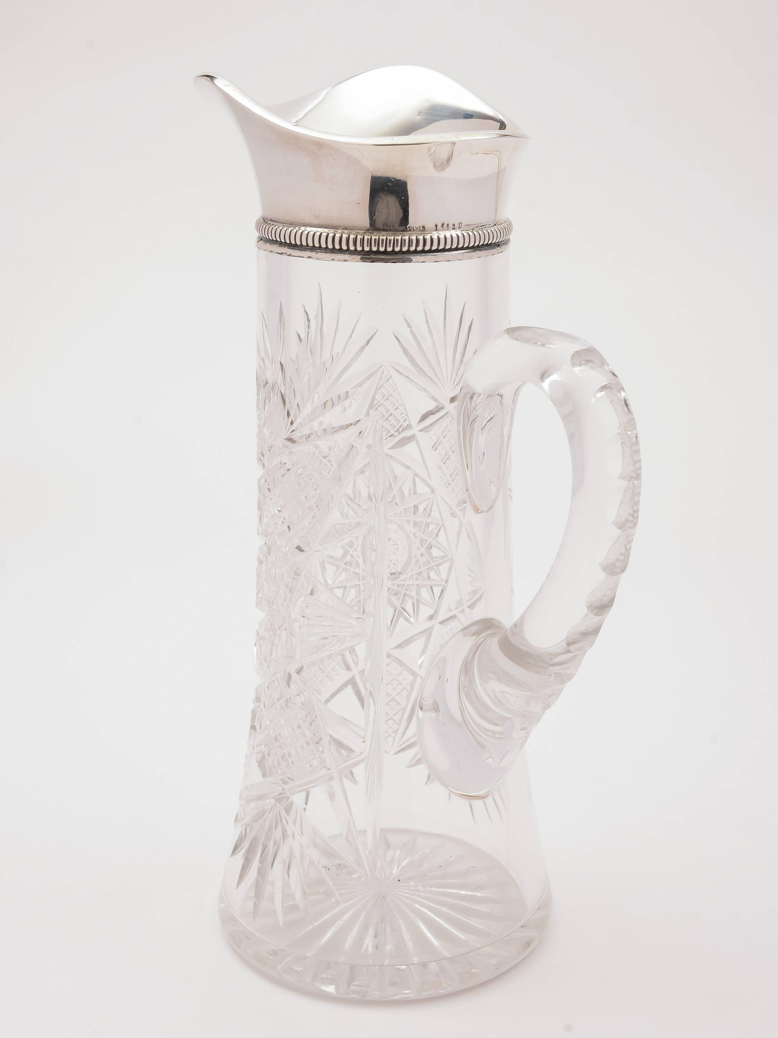 American Silver Topped Jug or Pitcher, 1905 In Good Condition For Sale In Umberleigh, Devon