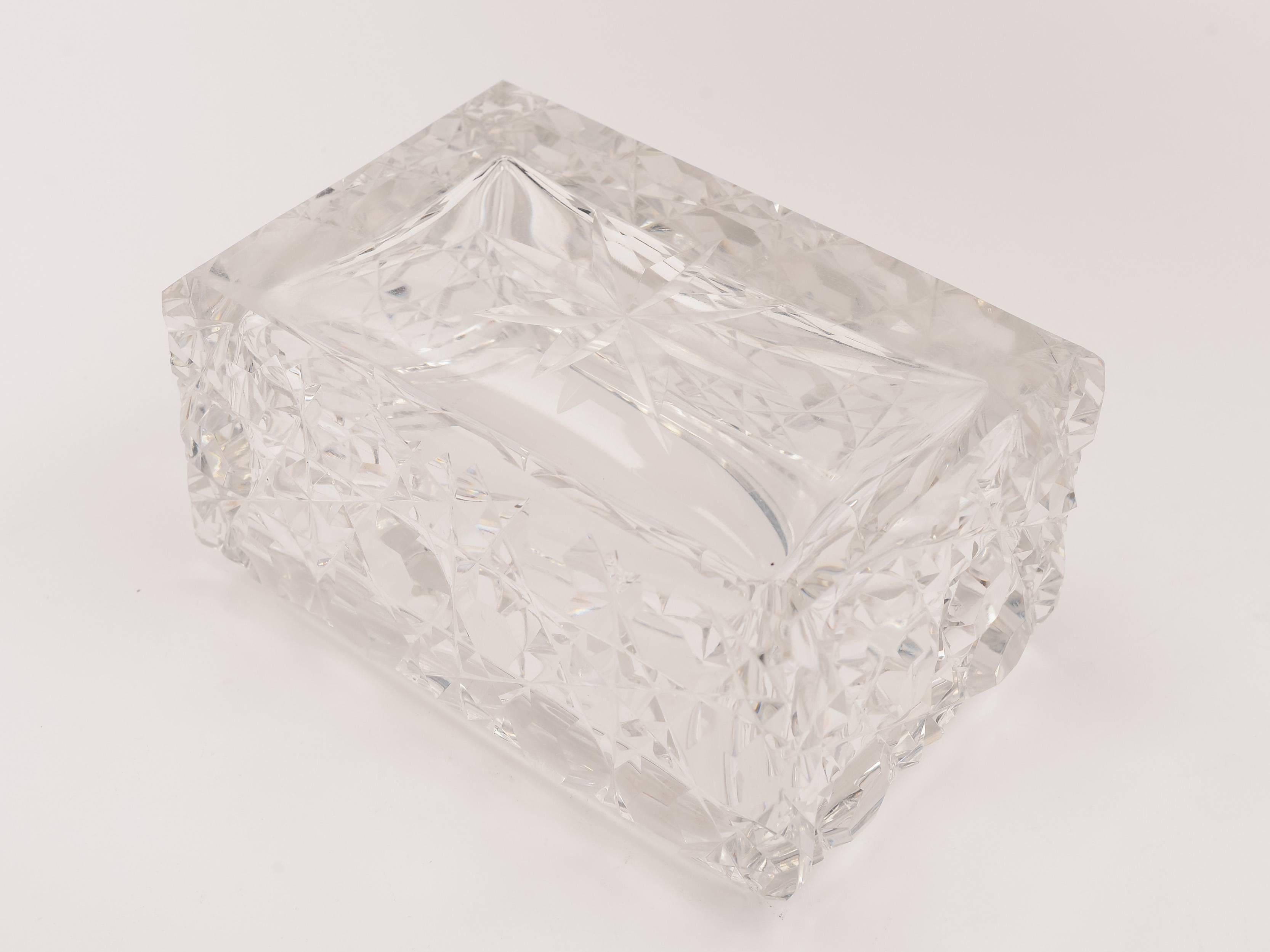 European Cut Crystal Jewellery Casket, circa 1900