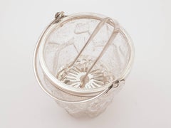 Glass and Silver Plated Ice Bucket, circa 1930