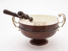 Victorian Oak and Silver Plated Salad Bowl, circa 1890