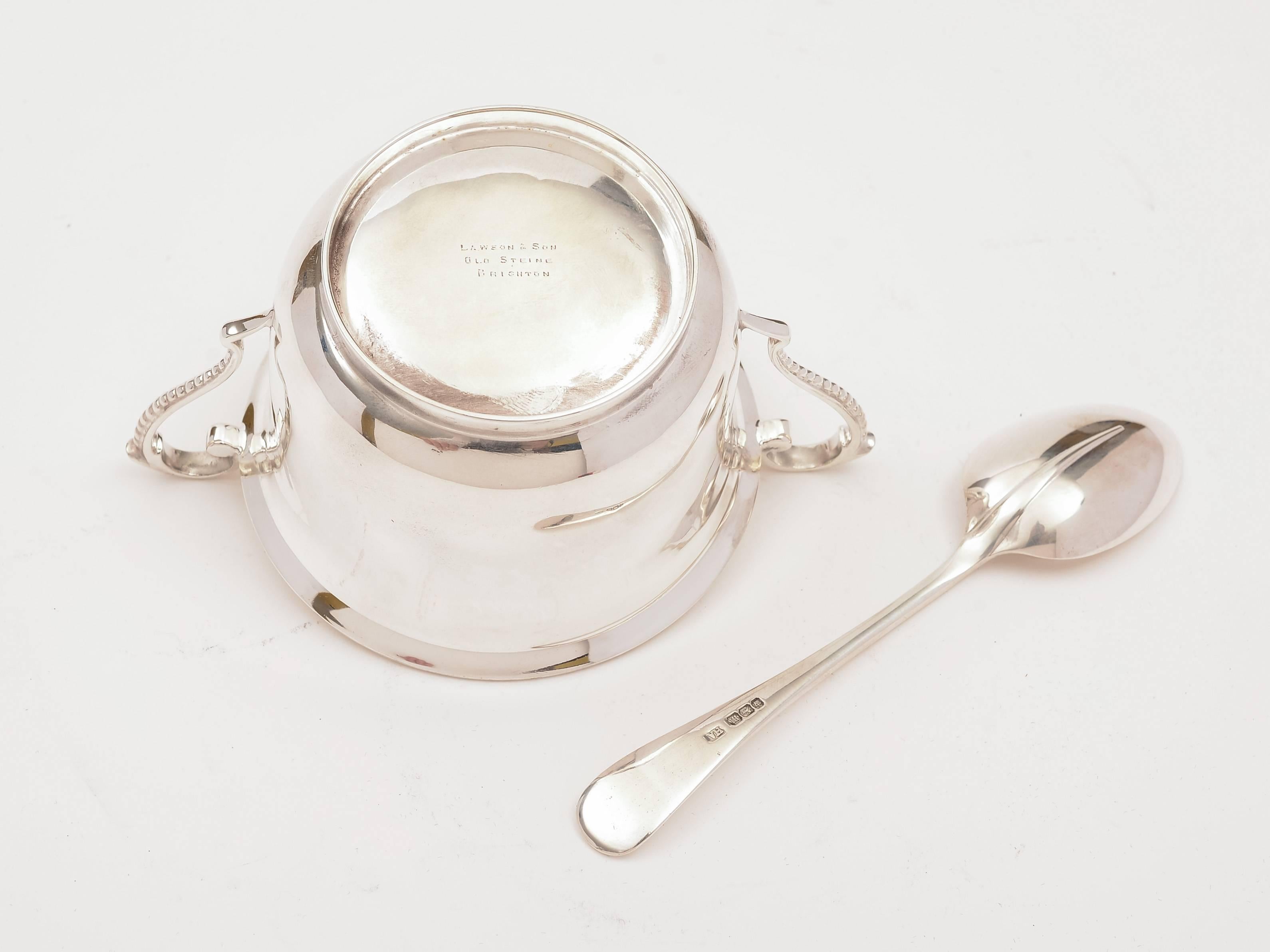 silver bowl and spoon