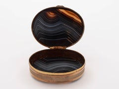 Agate and Brass Oval Snuff Box, circa 1900